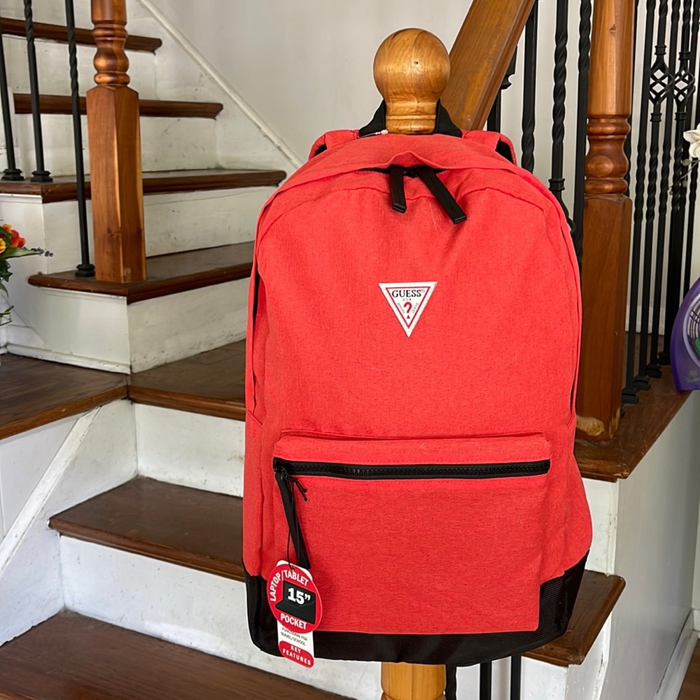 NWT Guess red black hipster backpack